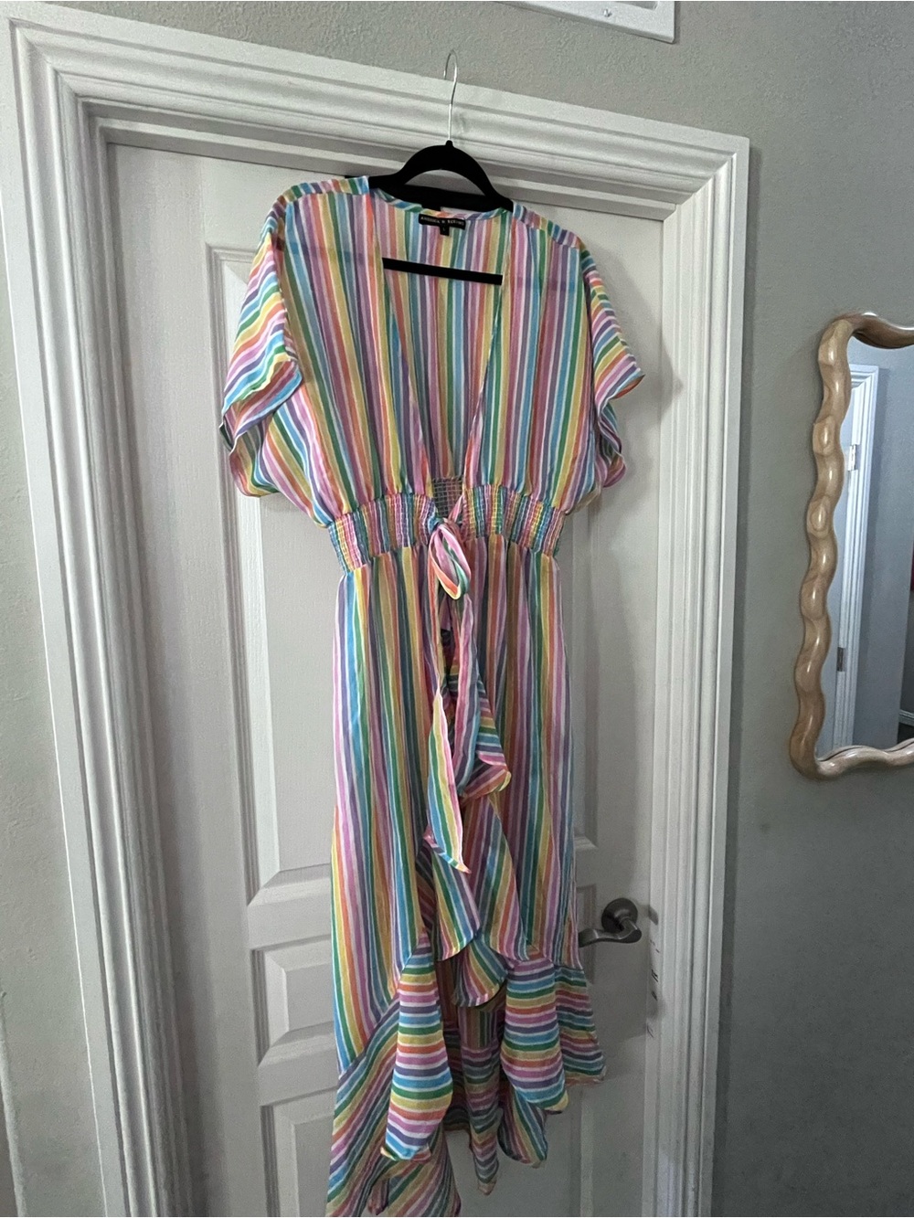 Colorful Pastel Stripe Swimsuit Coverup